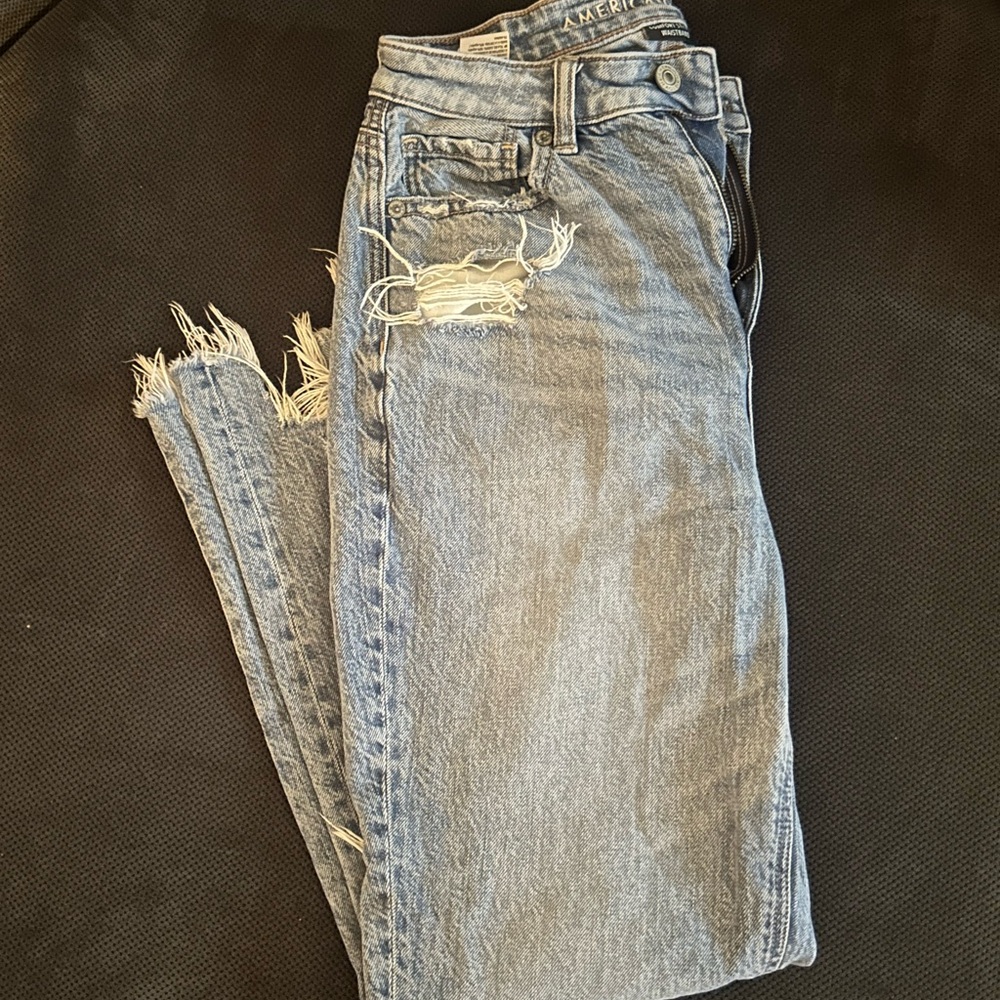 Distressed American Eagle Blue Jeans